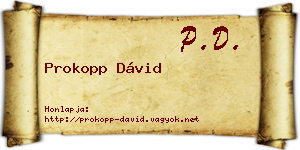 Prokopp Dávid névjegykártya